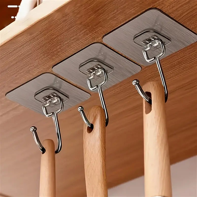 Heavy Duty Wall Hooks – Gold Edition | Order 10 & Get 5 Extra FREE | Self-Adhesive, Rust-Proof, Multi-Purpose Hooks for Home & Kitchen