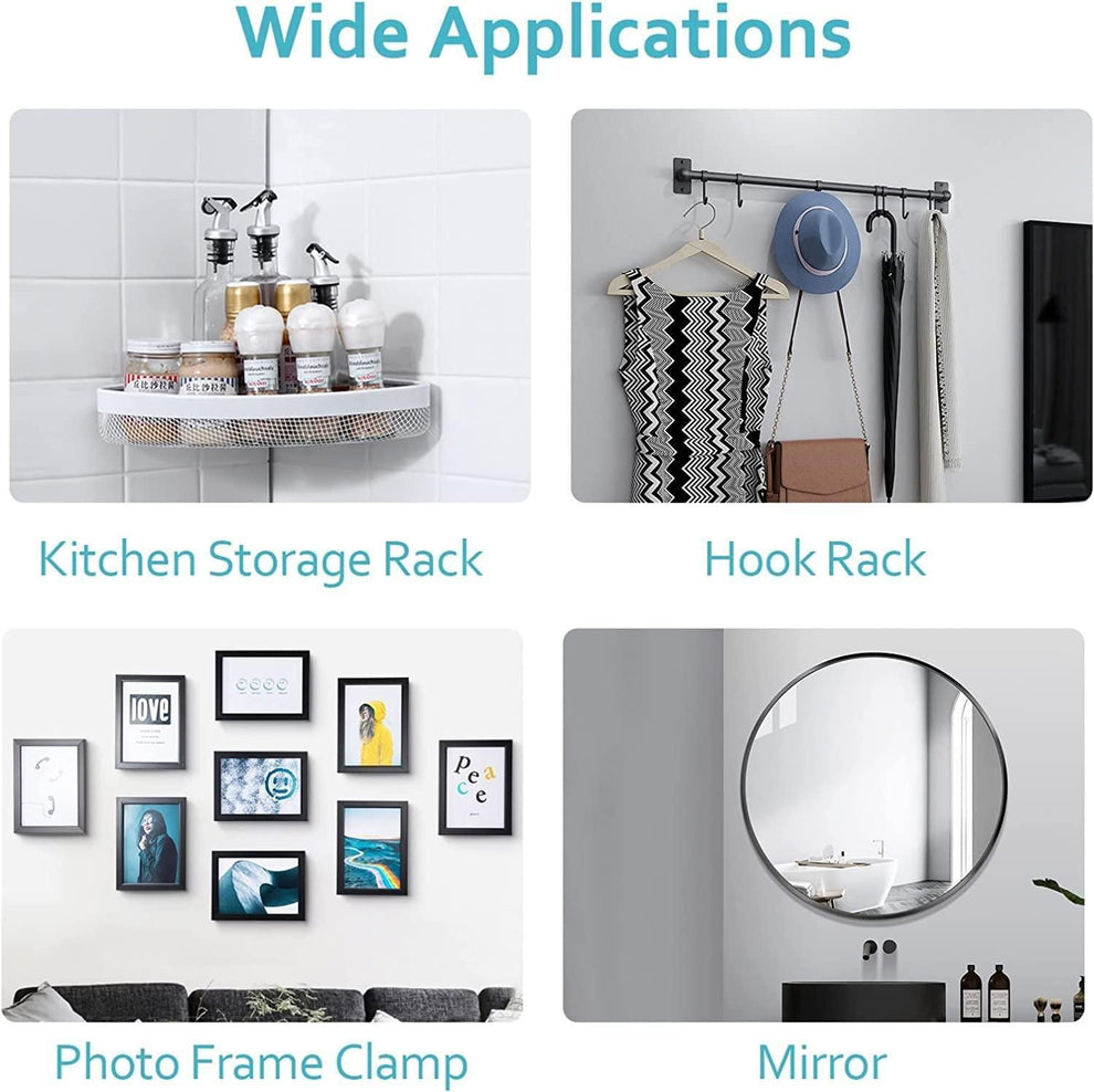 Transparent Reusable Adhesive Wall & Screw Hooks Order 10 Get 10 Free – Heavy Duty, No-Drill,
