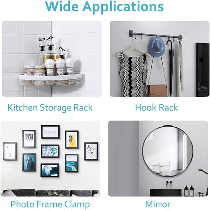 Transparent Reusable Adhesive Wall & Screw Hooks Order 10 Get 10 Free – Heavy Duty, No-Drill,