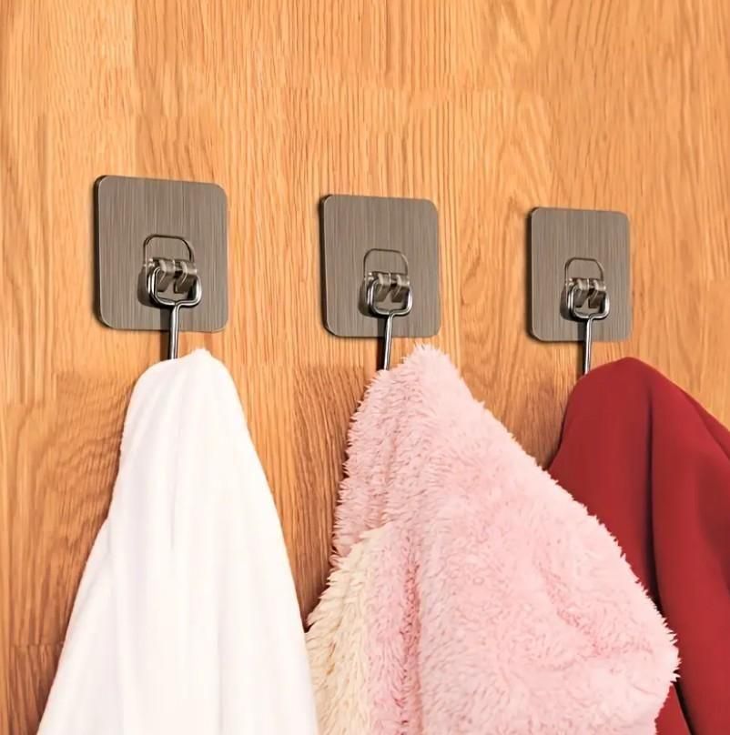 Heavy Duty Wall Hooks – Gold Edition | Order 10 & Get 5 Extra FREE | Self-Adhesive, Rust-Proof, Multi-Purpose Hooks for Home & Kitchen