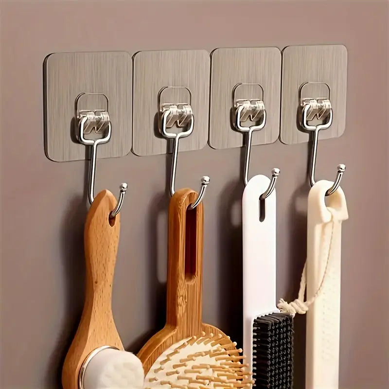 Heavy Duty Wall Hooks – Gold Edition | Order 10 & Get 5 Extra FREE | Self-Adhesive, Rust-Proof, Multi-Purpose Hooks for Home & Kitchen