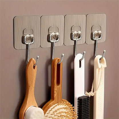 Heavy Duty Wall Hooks – Gold Edition | Order 10 & Get 5 Extra FREE | Self-Adhesive, Rust-Proof, Multi-Purpose Hooks for Home & Kitchen