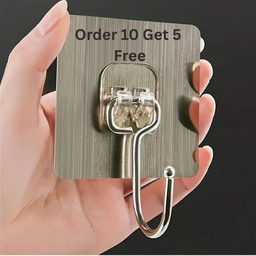 Heavy Duty Wall Hooks – Gold Edition | Order 10 & Get 5 Extra FREE | Self-Adhesive, Rust-Proof, Multi-Purpose Hooks for Home & Kitchen